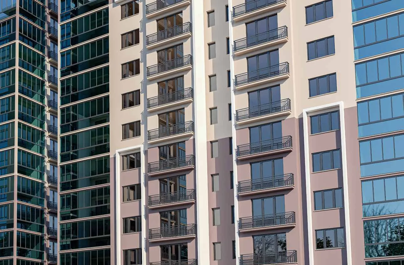 Konut cephesinde balkon korkulukları