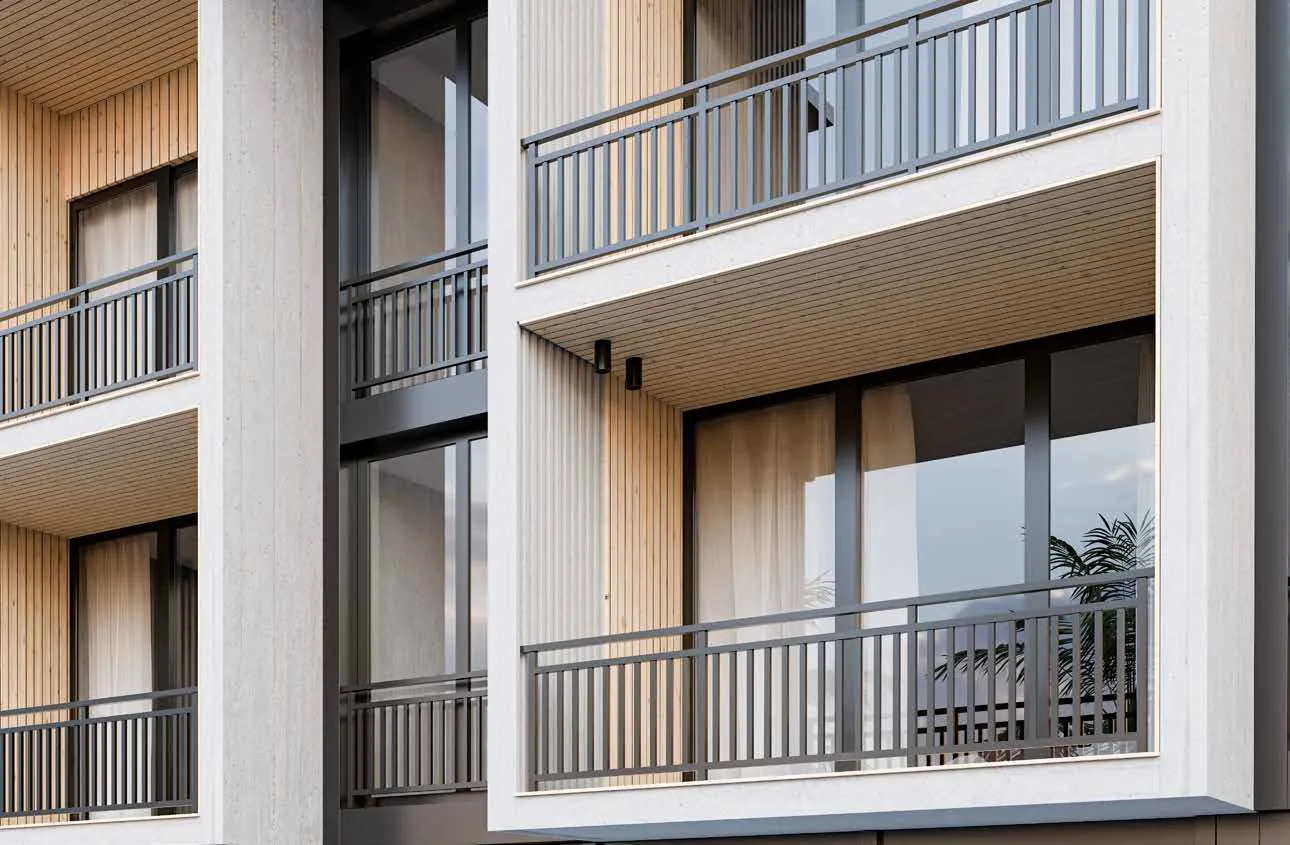 Fransız balkon korkuluklu pencere cephesi