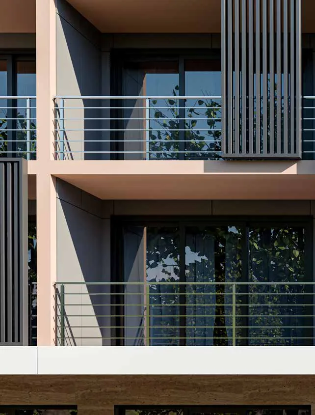 Dikey çubuk korkuluklu balkon